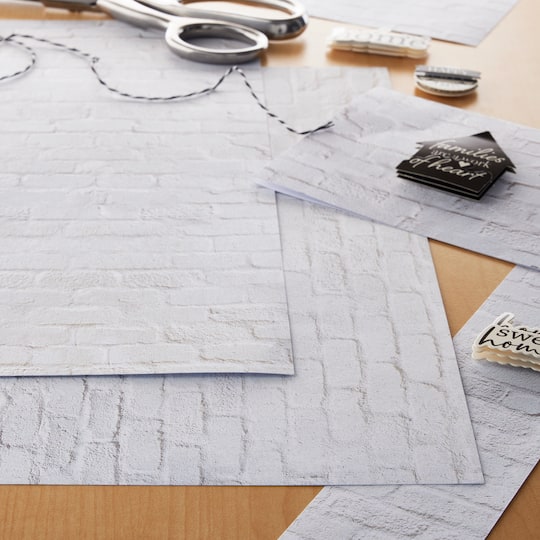48 Pack: White Brick Paper by Recollections™, 12" x 12"
